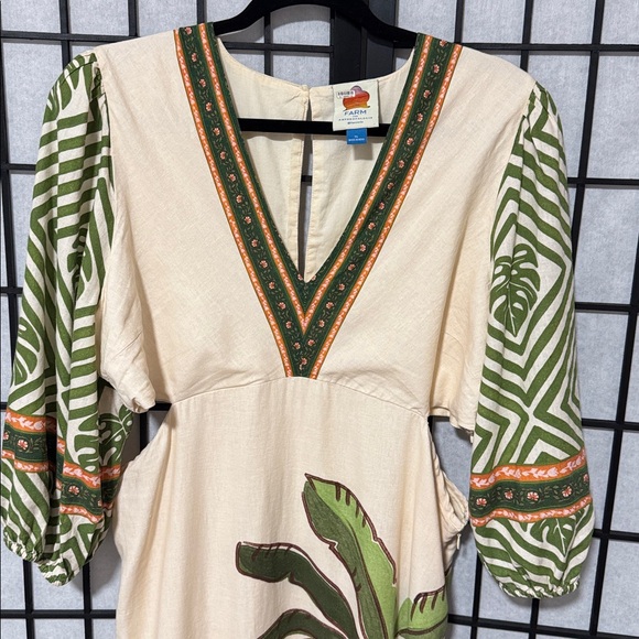 Farm Rio x Anthropologie Palm V-Neck Midi Dress size XL - Picture 9 of 14